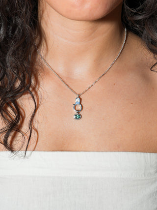 Freshly Squeezed Emerald Triple East to West Oval Cut Charm in White 14k Gold