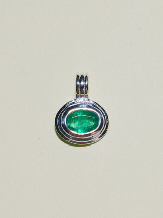 Mamacita Linda Emerald Triple East to West Oval Cut Charm in Sterling Silver
