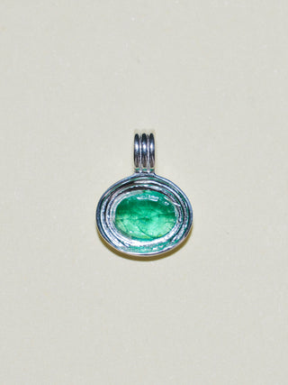 Mamacita Linda Emerald Triple East to West Oval Cut Charm in Sterling Silver
