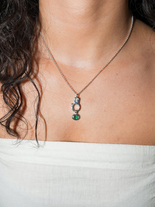 Mamacita Linda Emerald Triple East to West Oval Cut Charm in Sterling Silver