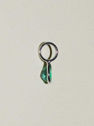 Feel the Fern Emerald Teardrop Cut Charm in White 14k Gold