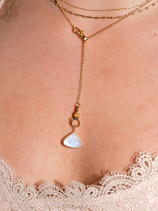 Neptune's Kiss Moonstone Pear Cut Charm in Yellow 14k Gold