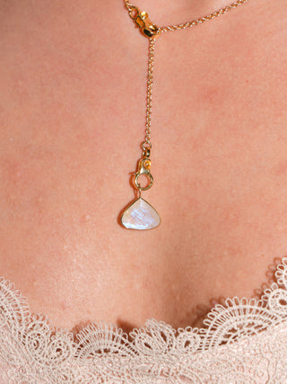 Neptune's Kiss Moonstone Pear Cut Charm in Yellow 14k Gold