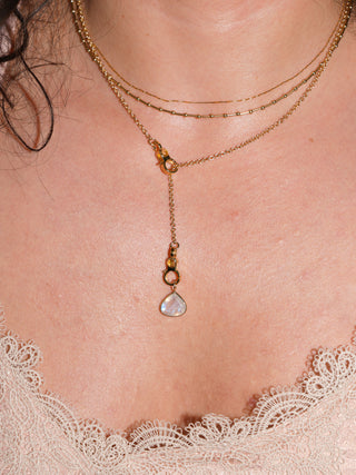 Atlantis Moonstone Pear Cut Charm in Yellow 14k Gold