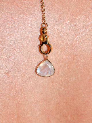 Atlantis Moonstone Pear Cut Charm in Yellow 14k Gold