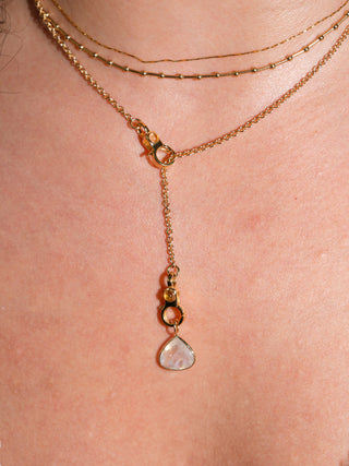 Atlantis Moonstone Pear Cut Charm in Yellow 14k Gold