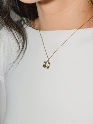 Sand Heliodor Cushion Cut Charm in 14k Yellow Gold