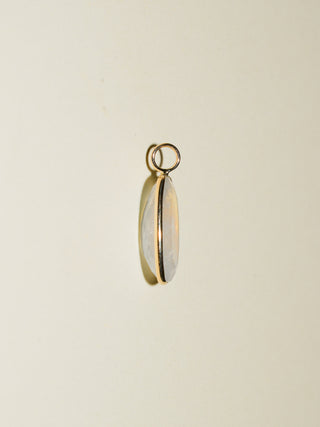Love from the sea Moonstone Oval Cut Charm in Yellow 14k Gold