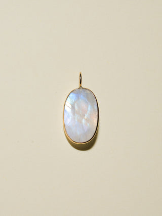 Love from the sea Moonstone Oval Cut Charm in Yellow 14k Gold