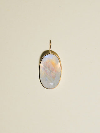Love from the sea Moonstone Oval Cut Charm in Yellow 14k Gold