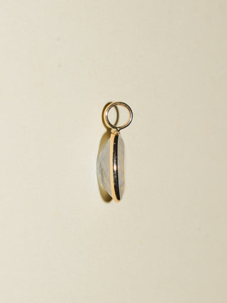 Astral Moonstone Oval Cut Charm in Yellow 14k Gold