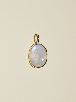 Astral Moonstone Oval Cut Charm in Yellow 14k Gold