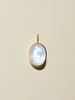 Astral Moonstone Oval Cut Charm in Yellow 14k Gold