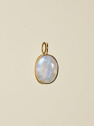 Astral Moonstone Oval Cut Charm in Yellow 14k Gold