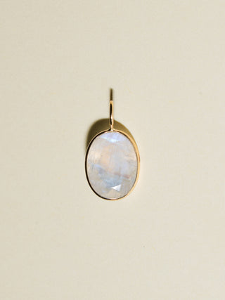 Astral Moonstone Oval Cut Charm in Yellow 14k Gold