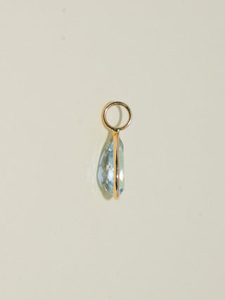 Spinkler Aquamarine Teardrop Cut Charm in Yellow 14k Gold