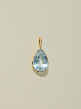 Spinkler Aquamarine Teardrop Cut Charm in Yellow 14k Gold