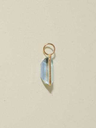 Sea Day Aquamarine Emerald Cut Charm in Yellow 14k Gold