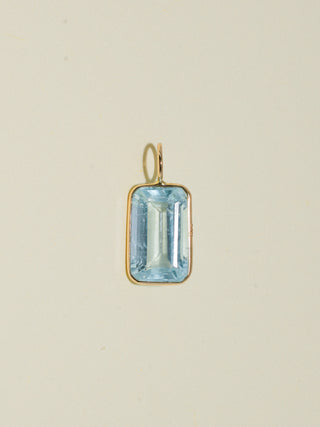 Sea Day Aquamarine Emerald Cut Charm in Yellow 14k Gold