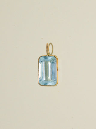 Sea Day Aquamarine Emerald Cut Charm in Yellow 14k Gold