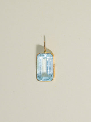 Sea Day Aquamarine Emerald Cut Charm in Yellow 14k Gold