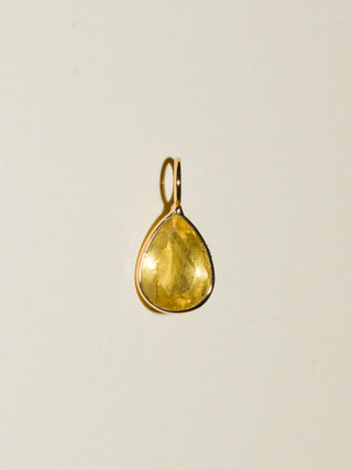 Solaris Heliodor Teardrop Cut Charm in Yellow 14k Gold