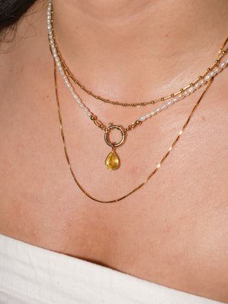 Solaris Heliodor Teardrop Cut Charm in Yellow 14k Gold