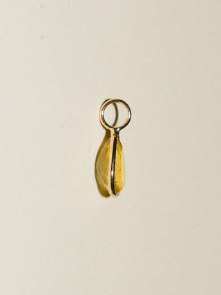 Solaris Heliodor Teardrop Cut Charm in Yellow 14k Gold