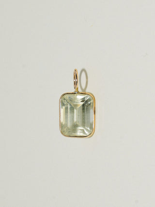 Meringue Heliodor Emerald Cut Charm in Yellow 14k Gold