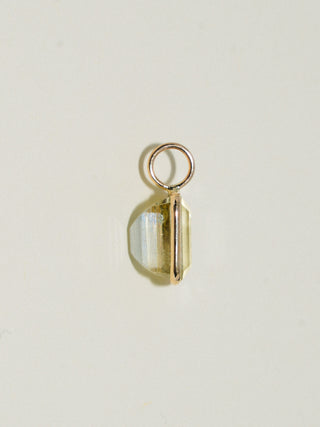 Meringue Heliodor Emerald Cut Charm in Yellow 14k Gold