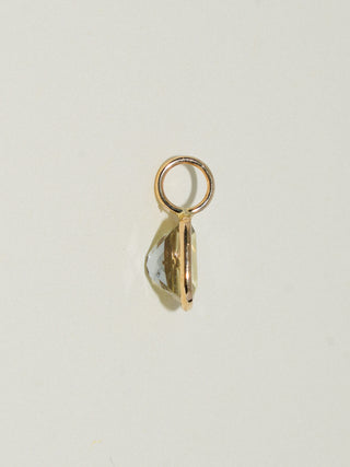 Twisted Sister Heliodor Cushion (Can) Cut Charm in Yellow 14k Gold