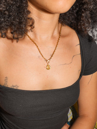 Lemon Drop Heliodor Teardrop Cut Charm in Yellow 14k Gold