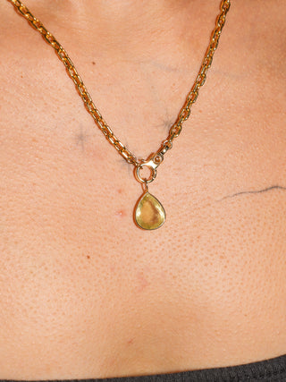 Lemon Drop Heliodor Teardrop Cut Charm in Yellow 14k Gold