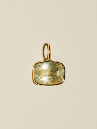 Kiwi Kiss Heliodor East West Cushion Cut Charm in Yellow 14k Gold