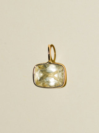 Kiwi Kiss Heliodor East West Cushion Cut Charm in Yellow 14k Gold