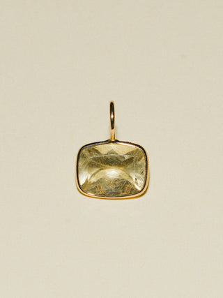 Kiwi Kiss Heliodor East West Cushion Cut Charm in Yellow 14k Gold