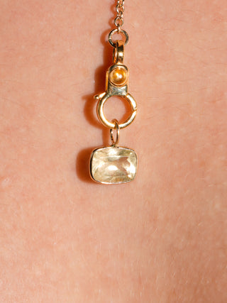 Kiwi Kiss Heliodor East West Cushion Cut Charm in Yellow 14k Gold