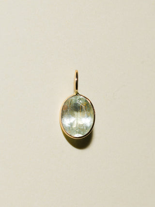 dewey Heliodor Oval Cut Charm in Yellow 14k Gold