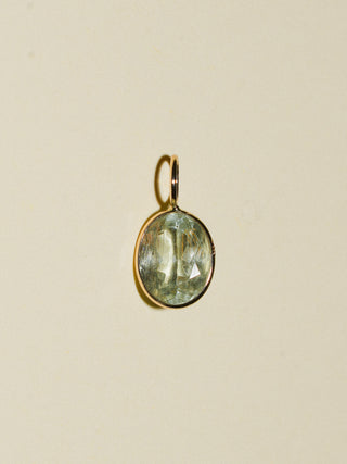 dewey Heliodor Oval Cut Charm in Yellow 14k Gold
