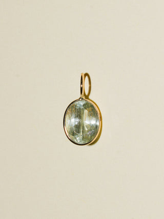 dewey Heliodor Oval Cut Charm in Yellow 14k Gold