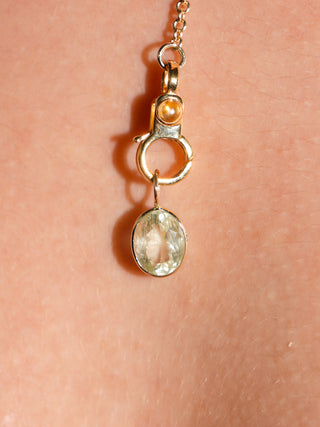dewey Heliodor Oval Cut Charm in Yellow 14k Gold