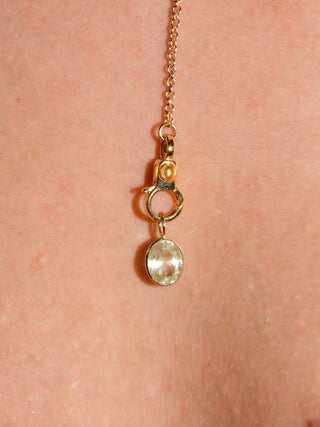 dewey Heliodor Oval Cut Charm in Yellow 14k Gold