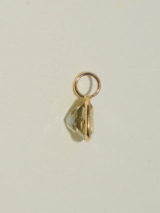 Nightlight Heliodor Cushion Cut Charm in Yellow 14k Gold