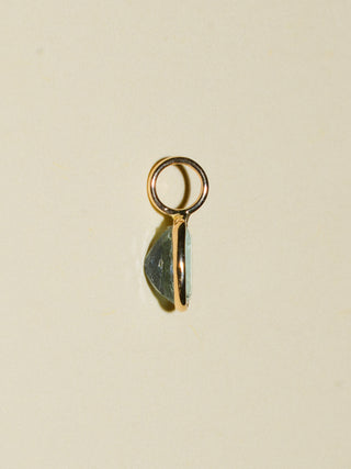 Droplet Aquamarine Oval Cut Charm in Yellow 14k Gold