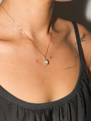 Hear the Siren Aquamarine Teardrop Cut Charm in Yellow 14k Gold