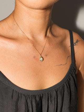 Hear the Siren Aquamarine Teardrop Cut Charm in Yellow 14k Gold