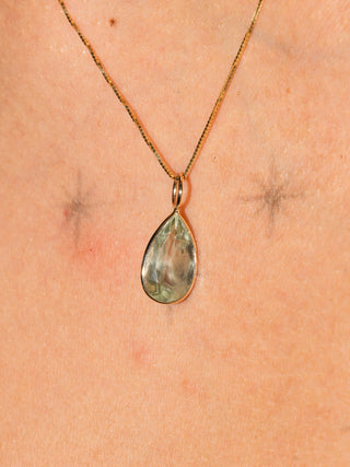 Hear the Siren Aquamarine Teardrop Cut Charm in Yellow 14k Gold