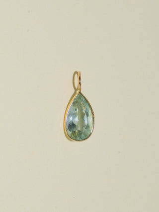 Hear the Siren Aquamarine Teardrop Cut Charm in Yellow 14k Gold
