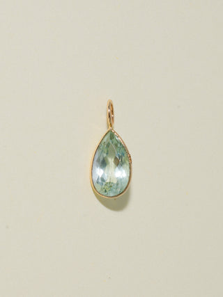 Hear the Siren Aquamarine Teardrop Cut Charm in Yellow 14k Gold