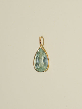 Hear the Siren Aquamarine Teardrop Cut Charm in Yellow 14k Gold